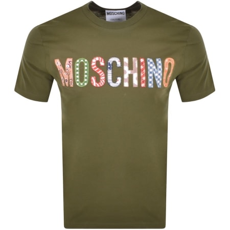 Product Image for Moschino Patched Logo T Shirt Green