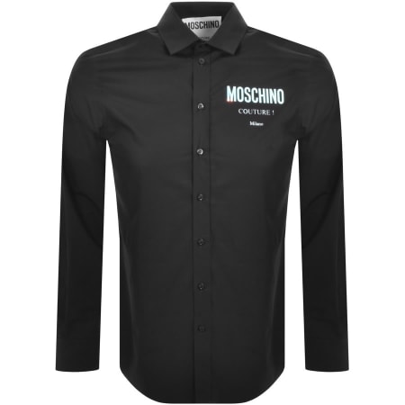 Product Image for Moschino Long Sleeve Logo Shirt Black
