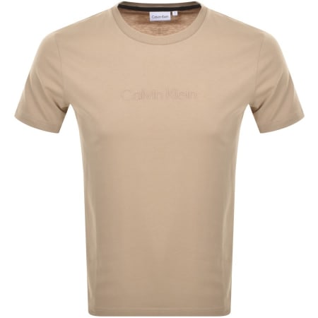 Product Image for Calvin Klein Raised Logo T Shirt Beige