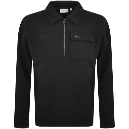 Product Image for Calvin Klein Half Zip Workwear Sweatshirt Black