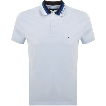 Product Image for Tommy Hilfiger Mouline Logo Polo T Shirt Blue