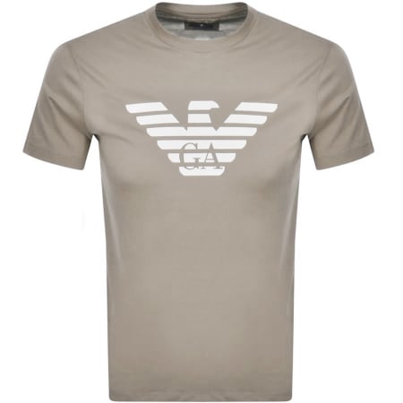 Product Image for Emporio Armani Crew Neck Logo T Shirt Brown