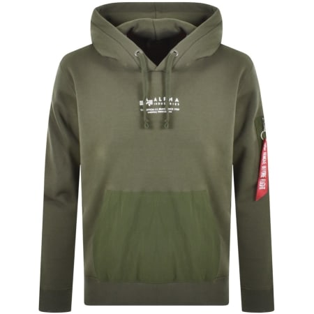 Product Image for Alpha Industries Nylon Pocket Hoodie Green