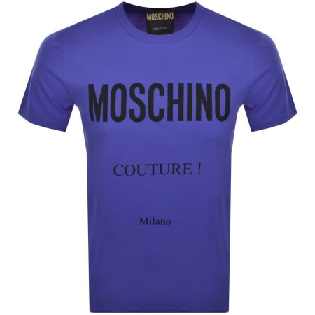 Product Image for Moschino Short Sleeve Iconic Logo T Shirt Purple
