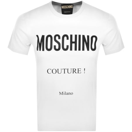 Product Image for Moschino Short Sleeve Iconic Logo T Shirt White