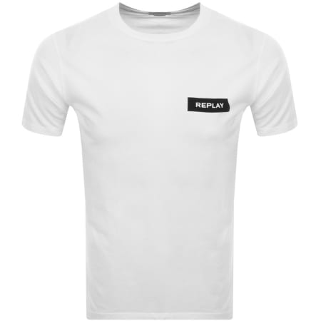Product Image for Replay Logo Crew Neck T Shirt White