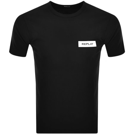 Product Image for Replay Logo Crew Neck T Shirt Black