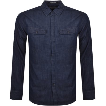Product Image for Replay Long Sleeved Denim Shirt Navy