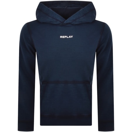 Product Image for Replay Logo Hoodie Navy
