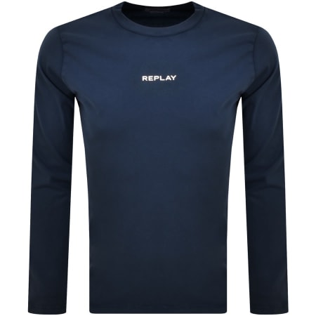 Product Image for Replay Long Sleeve Crew Neck T Shirt Navy