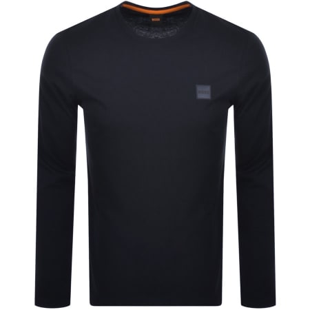 Product Image for BOSS Tacks Long Sleeve Logo T Shirt Navy