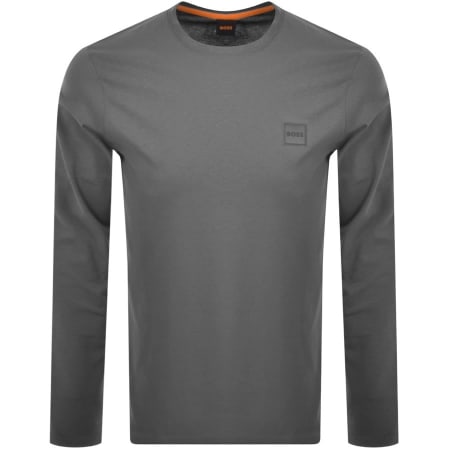 Product Image for BOSS Tacks Long Sleeve Logo T Shirt Grey