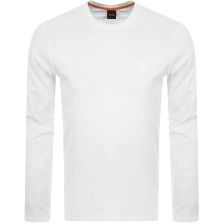 Product Image for BOSS Tacks Long Sleeve Logo T Shirt White