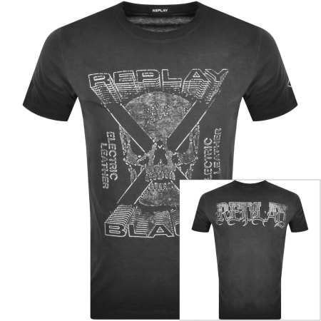 Product Image for Replay Logo Crew Neck T Shirt Grey
