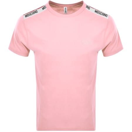 Product Image for Moschino Taped Logo Short Sleeved T Shirt Pink