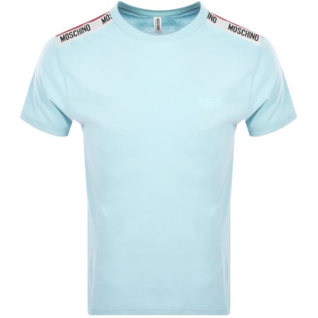 Product Image for Moschino Taped Logo Short Sleeved T Shirt Blue