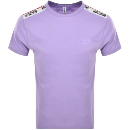Product Image for Moschino Taped Logo Short Sleeved T Shirt Purple
