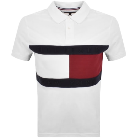 Product Image for Tommy Hilfiger Structure Flag Polo T Shirt White