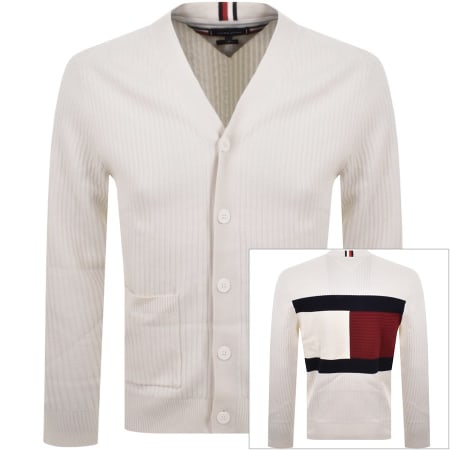 Product Image for Tommy Hilfiger Flag Knit Cardigan White