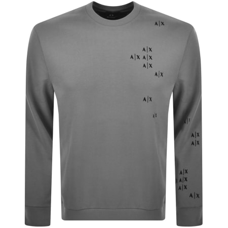 Product Image for Armani Exchange Crew Neck Logo Sweatshirt Grey