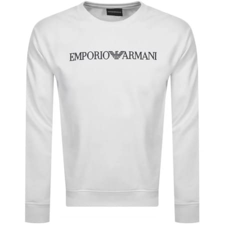 Product Image for Emporio Armani Crew Neck Logo Sweatshirt White