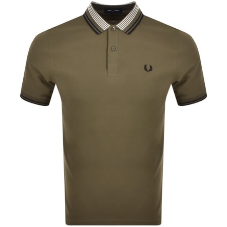 Product Image for Fred Perry Striped Collar Polo T Shirt Green