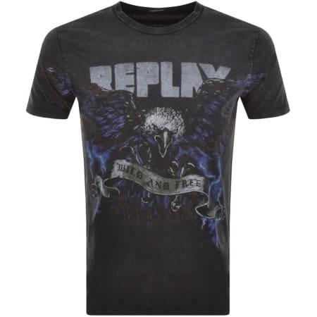 Product Image for Replay Logo Crew Neck T Shirt Black