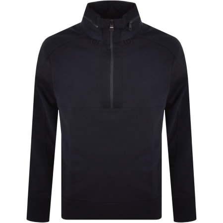 Product Image for Tommy Hilfiger Logo Half Zip Sweatshirt Navy