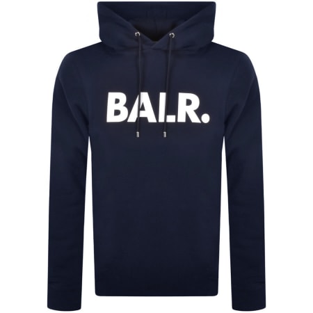 Product Image for BALR Straight Large Brand Logo Hoodie Navy