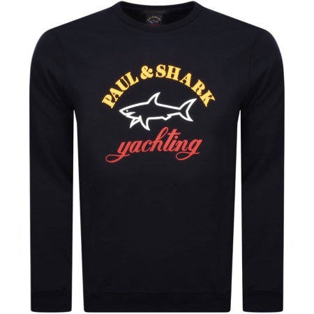 Product Image for Paul And Shark Crew Neck Logo Sweatshirt Navy