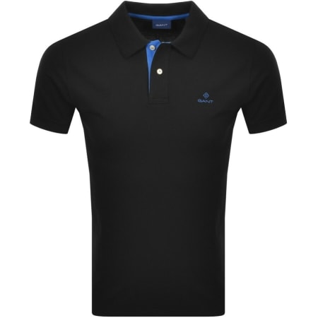 Product Image for Gant Contrast Collar Rugger Polo T Shirt Black