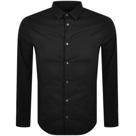 Product Image for Emporio Armani Logo Long Sleeve Shirt Black