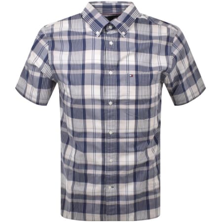 Product Image for Tommy Hilfiger Short Sleeved Check Shirt Blue