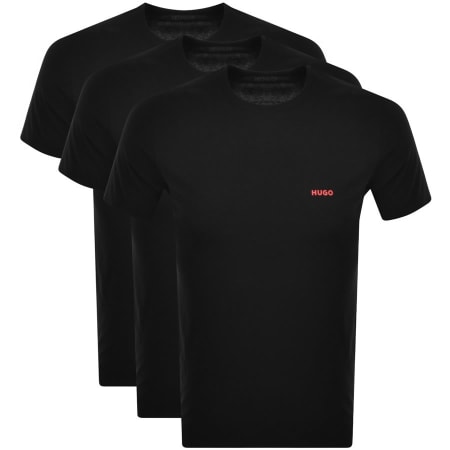 Product Image for HUGO Triple Pack Crew Neck T Shirt Black