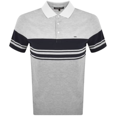 Product Image for Michael Kors Striped Polo T Shirt Grey
