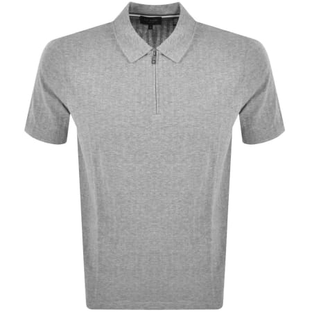 Product Image for Ted Baker Textured Zip Polo T Shirt Grey