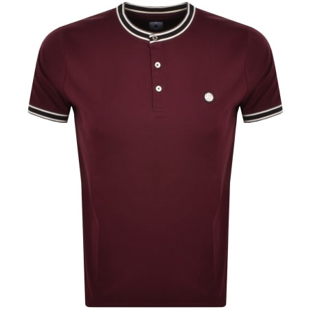 Product Image for Pretty Green Marriot Henley T Shirt Burgundy