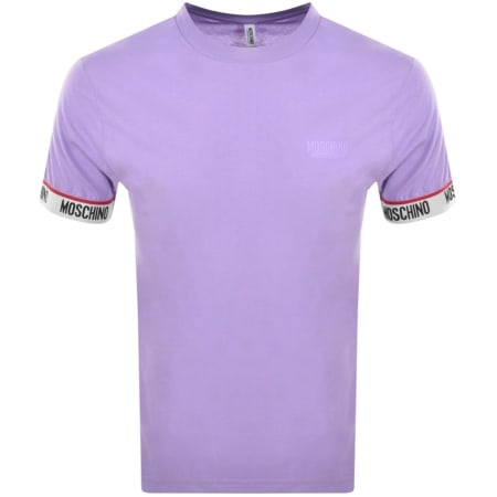 Product Image for Moschino Short Sleeve Tape T Shirt Purple