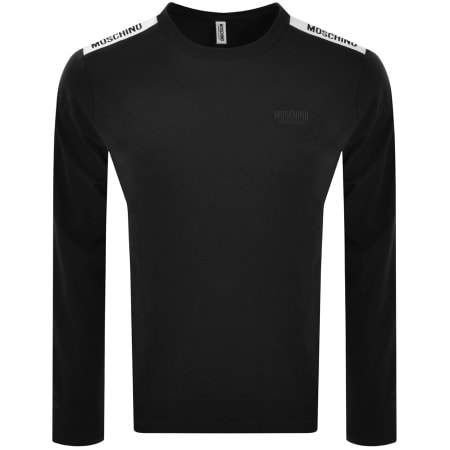 Product Image for Moschino Taped Logo Long Sleeved T Shirt Black