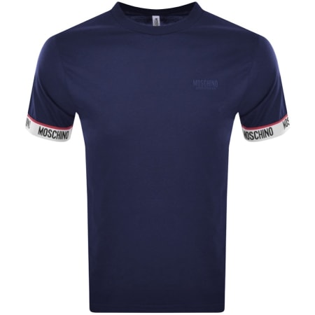 Product Image for Moschino Short Sleeve Tape T Shirt Navy