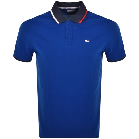 Product Image for Tommy Jeans Flag Neck Polo Shirt Blue