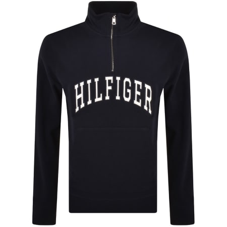 Product Image for Tommy Hilfiger Half Zip Mockneck Sweatshirt Navy