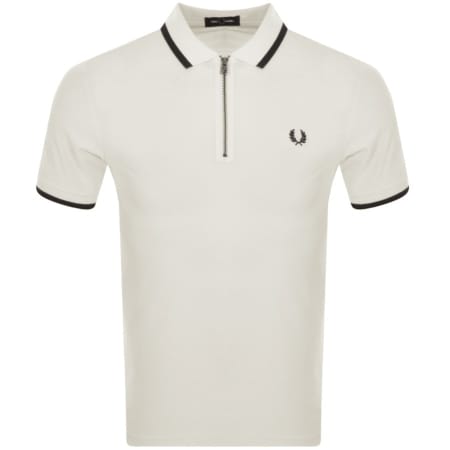 Product Image for Fred Perry Half Zip Polo T Shirt White