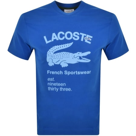 Product Image for Lacoste Crew Neck Logo T Shirt Blue