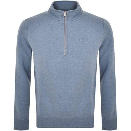 Product Image for Superdry Half Zip Henley Sweatshirt Blue