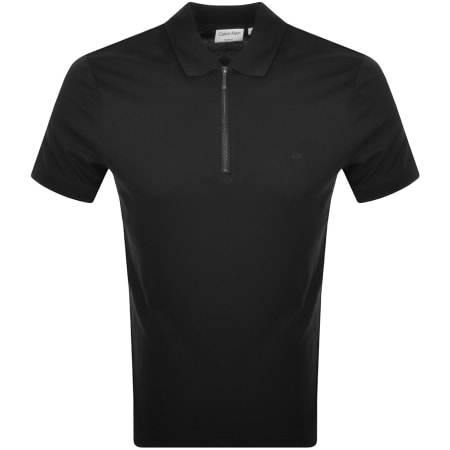 Product Image for Calvin Klein Smooth Cotton Zip Polo T Shirt Black
