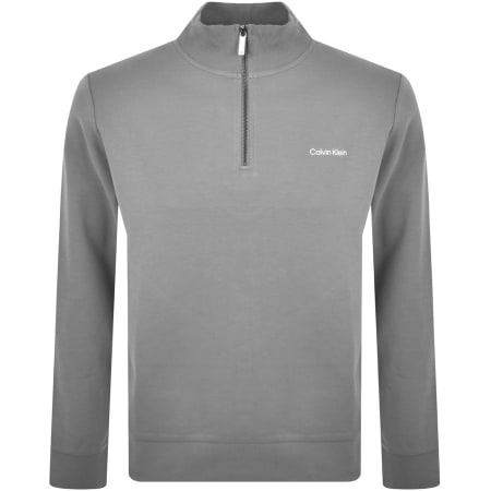Product Image for Calvin Klein Half Zip Micro Logo Sweatshirt Grey