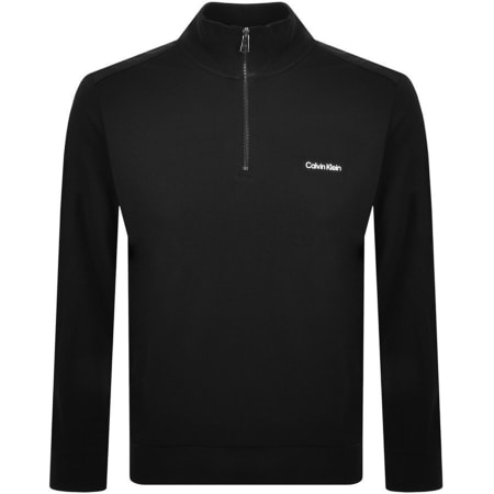 Product Image for Calvin Klein Half Zip Micro Logo Sweatshirt Black