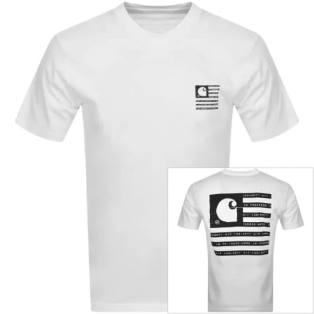 Product Image for Carhartt WIP Label State Flag T Shirt White
