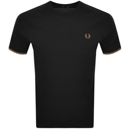 Product Image for Fred Perry Tipped Cuff Pique T Shirt Black